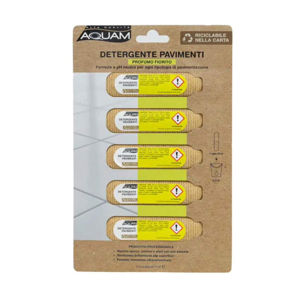 AQUAM, Bodenreiniger, Blumenduft, 15ml x 5pcs