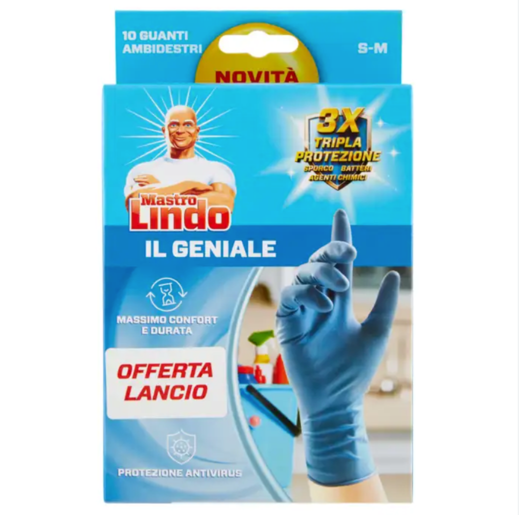 MASTRO LINDO,IL GENIALE, Naturlatex-Handschuhe, 10 Stück