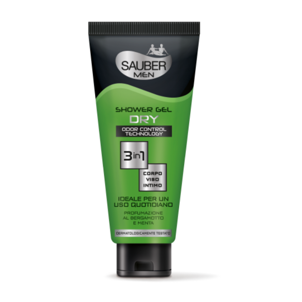 Sauber Men Duschgel, Dry ,3in1 Körper, Gesicht, Intim, 200ml