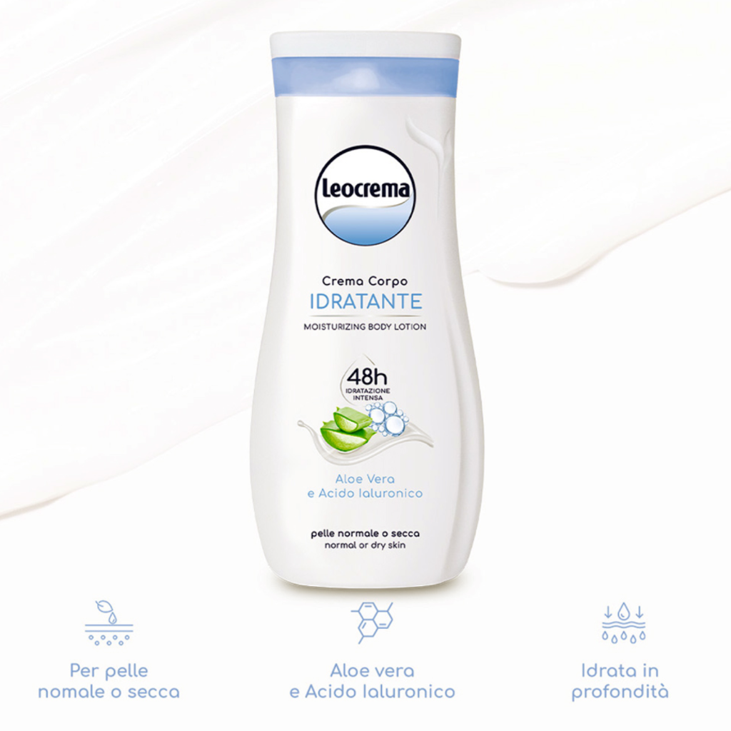 LEOCREMA, Feuchtigkeitsspendende Körpercreme Mit Hyaluronsäure und Aloe, 400ml