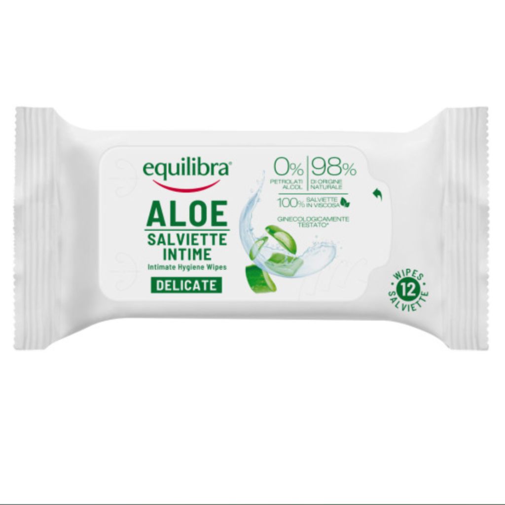 EQUILIBRA, Intim-Tücher mit Aloe Vera, 12 Stück