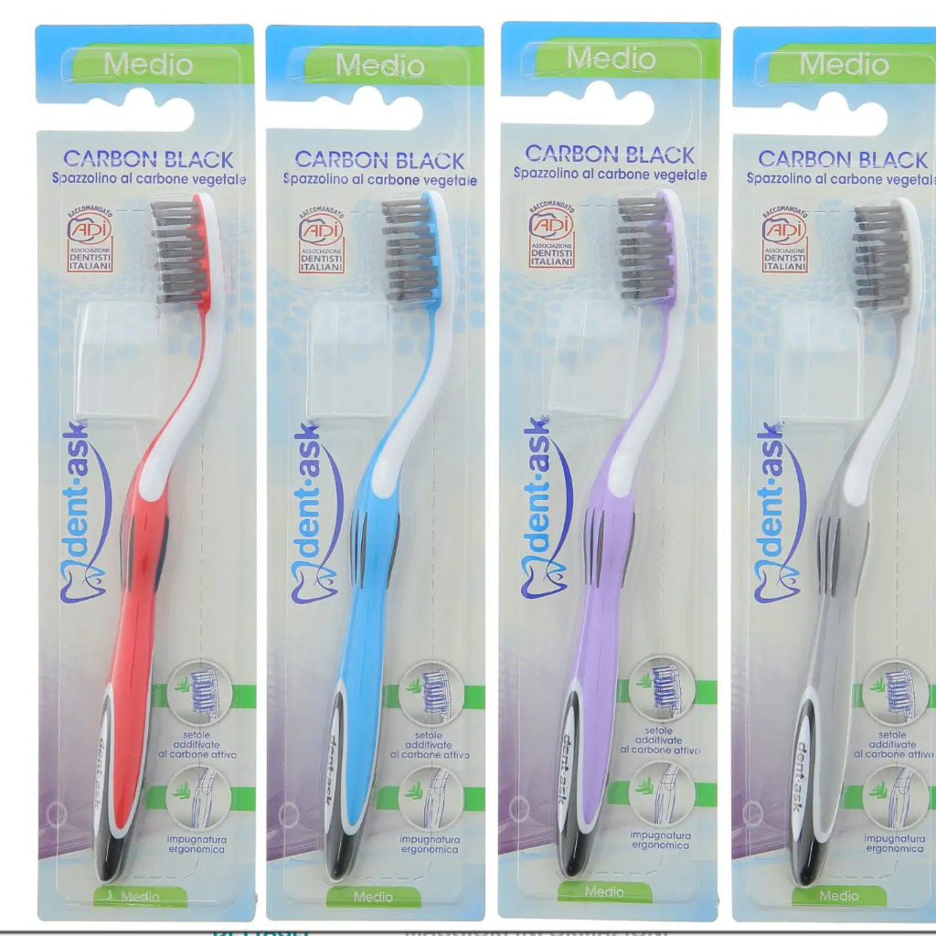 DENTASK Carbon Black ,Zahnbürste, Medium