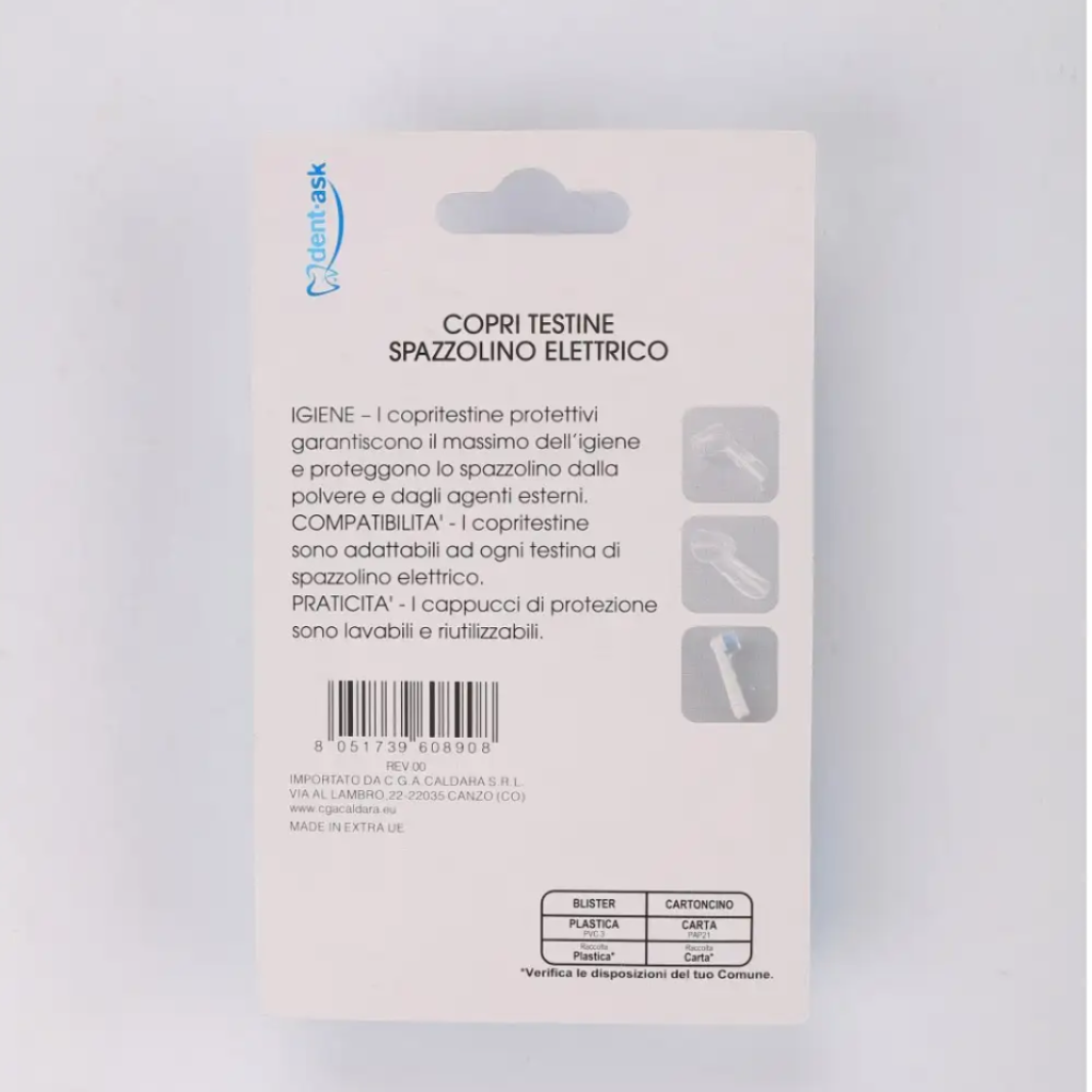 DENTASK Elektrische Zahnbürstenkopfabdeckung, 3 Stück