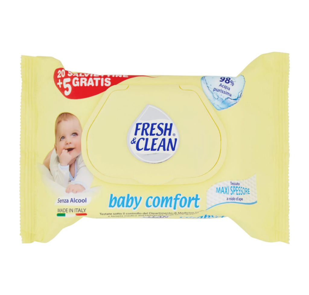 Fresh & Clean, Baby- Feuchttücher, 20+5 Stk.