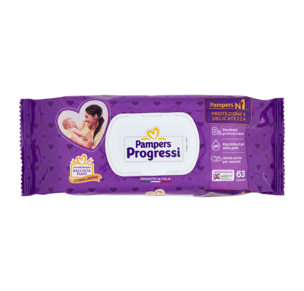 Pampers Progressi, Baby-Feuchttücher, 63 Stk.
