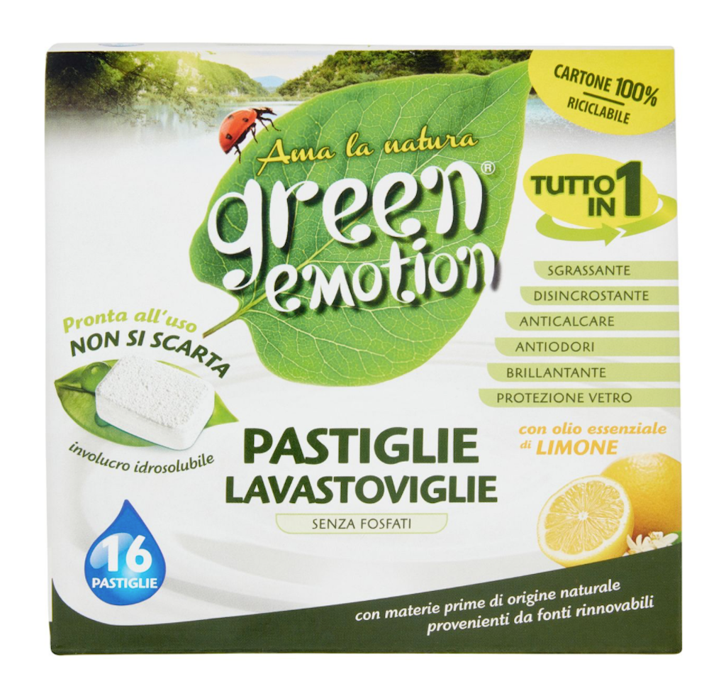 Green Emotion, Geschirrspültabs, Zitrone, 16 Tabs