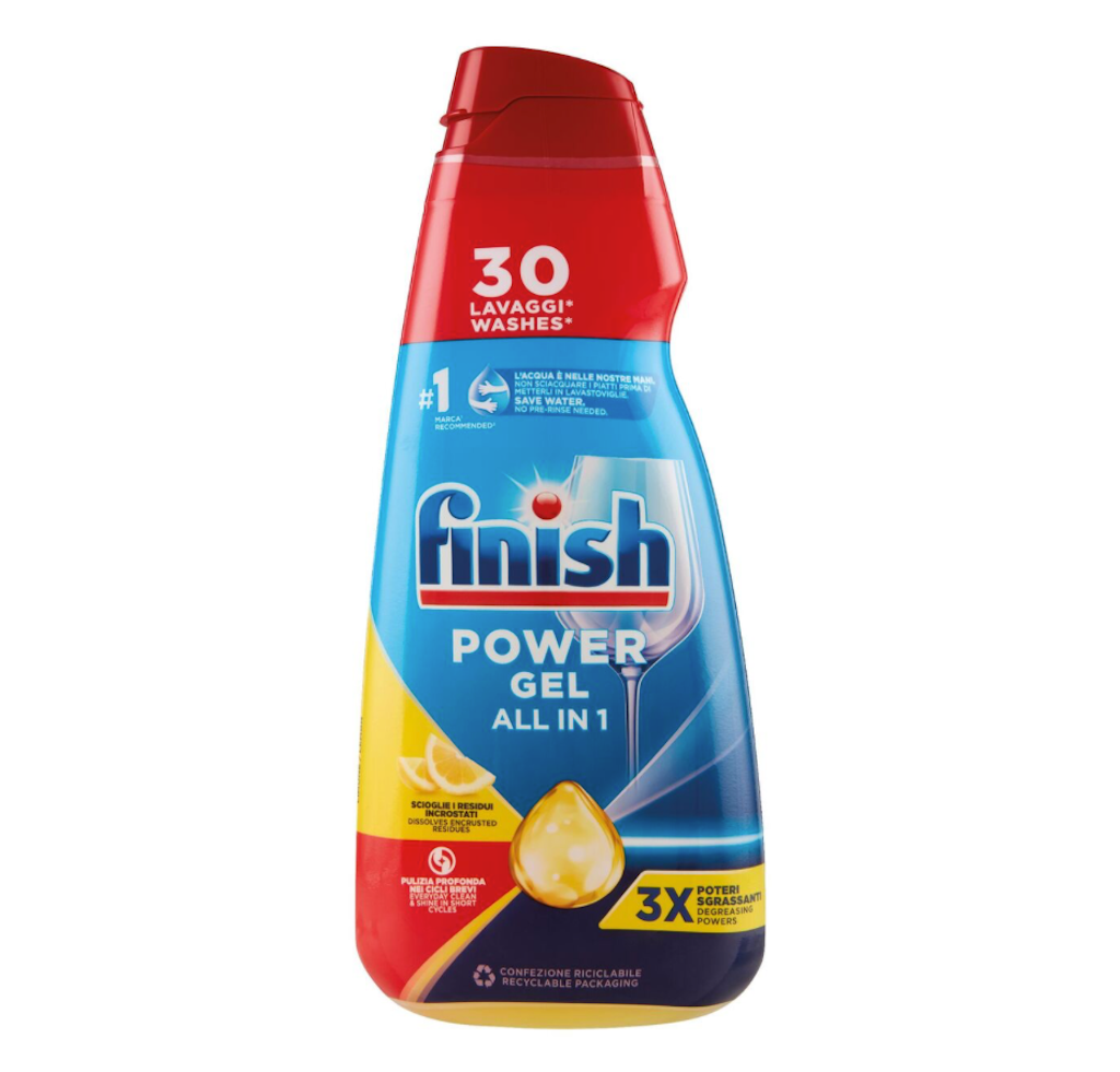 Finish Power Gel All in 1, Geschirrspülgel, Zitrone, 600 ml