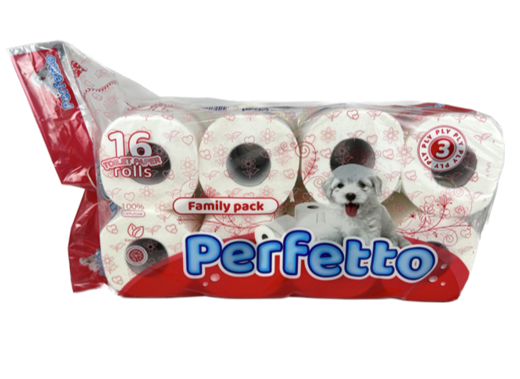 PERFETTO, Toilettenpapier, EXTRA SOFT, 3 Lagig, 16 Rollen