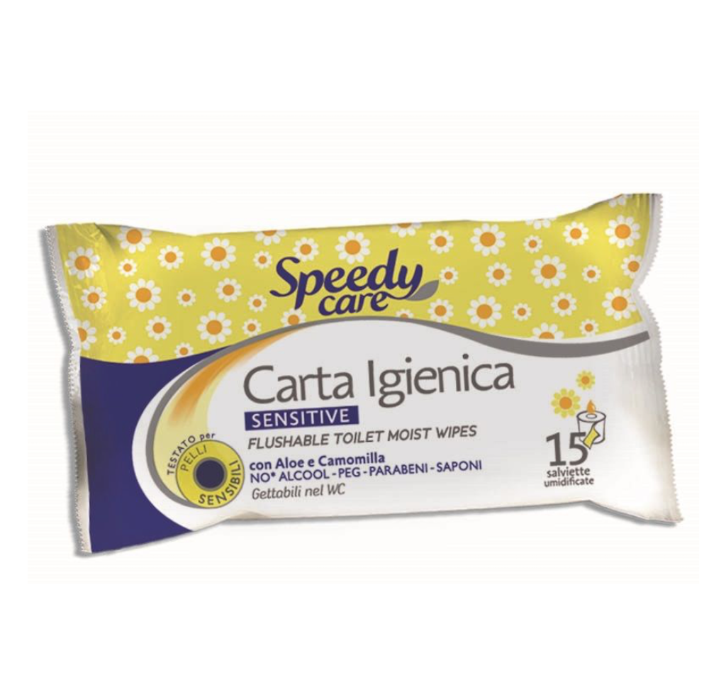 Speedy Care, Feucht-Wc papier, Aloe und Camomilla, 15 Stk.