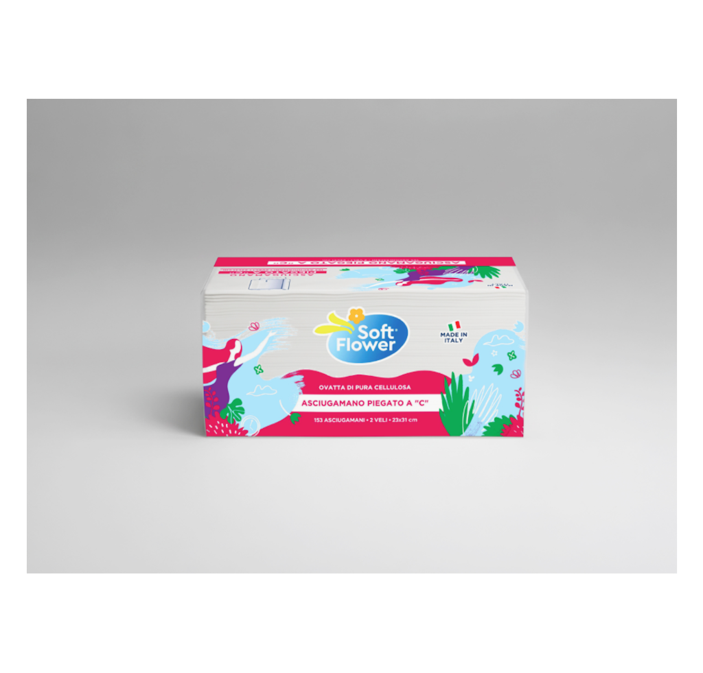 Soft Flower, Einweghandtuch, 3 Lagig, 153 Stk.