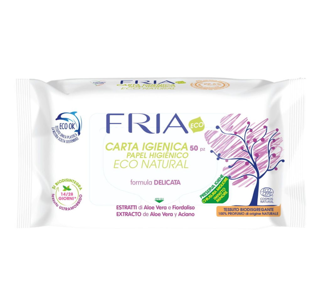 Fria, Feucht-Wc papier, Eco Natural, 50 Stk.
