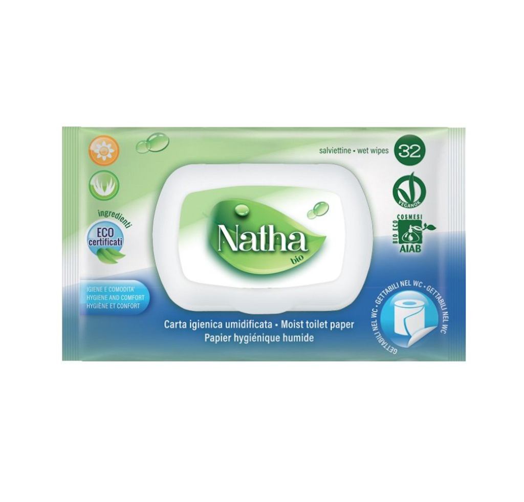 Natha Bio, Feucht-Wc Papier, 32 Stk.