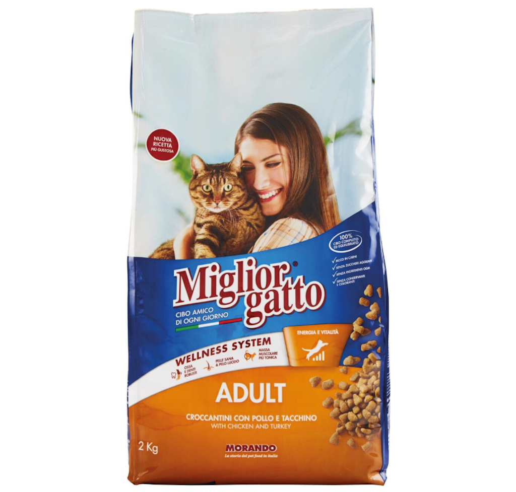 Miglior Gatto, Katzenfutter mit Huhn, Truthahn und Gemüse, 2 kg