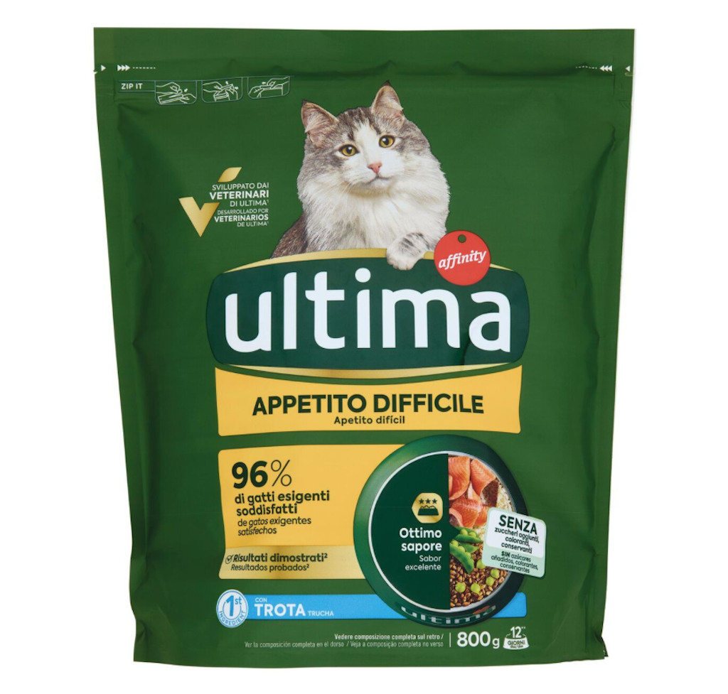 Ultima, Katzenfutter für wählerische Katzen mit Forelle, 800 g