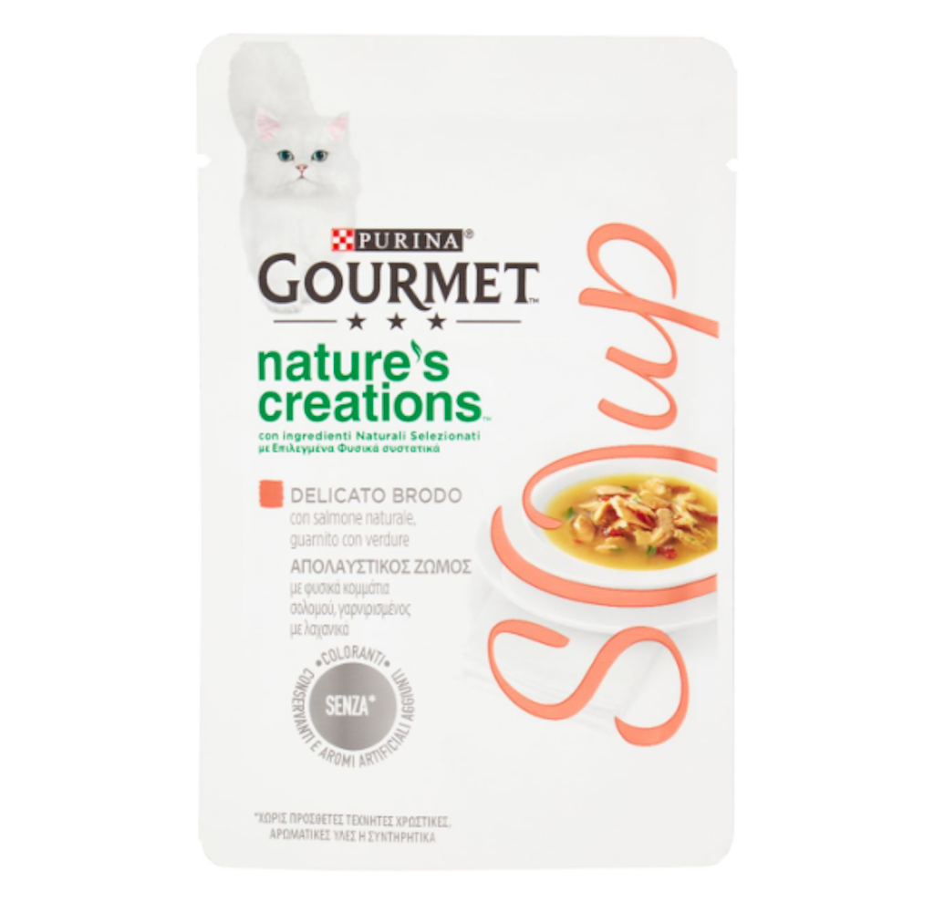 Purina, Gourmet Nature's Creations, Soup, mit Lachs und Gemüse, 40gr.