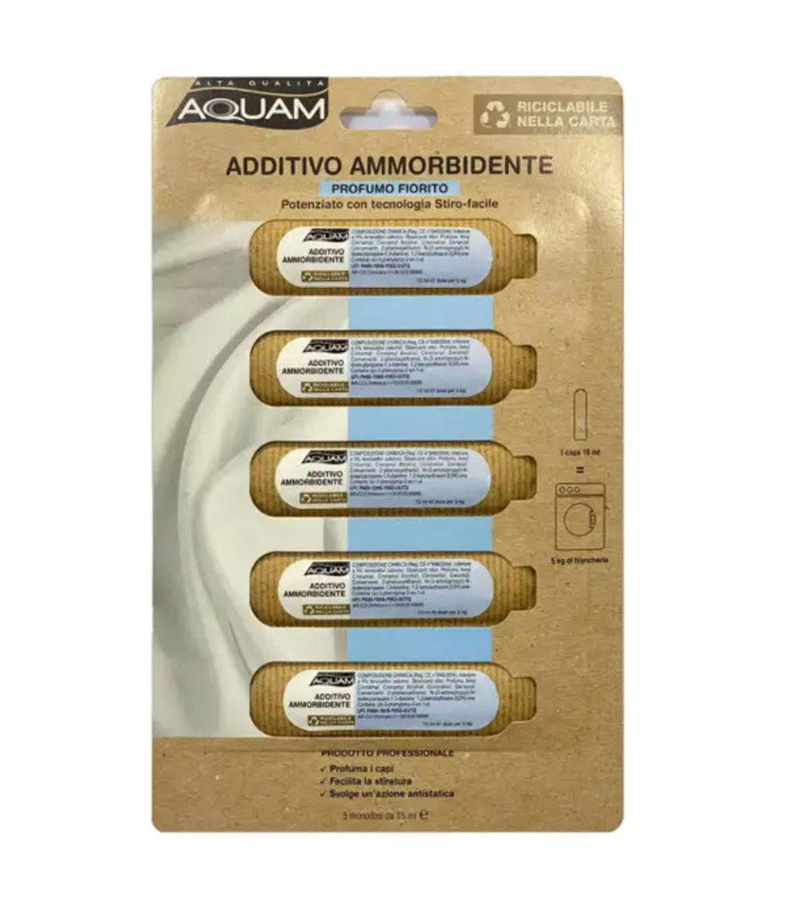 AQUAM, Weichspüler- Zusatz, Blumiger Duft, 5 Stück