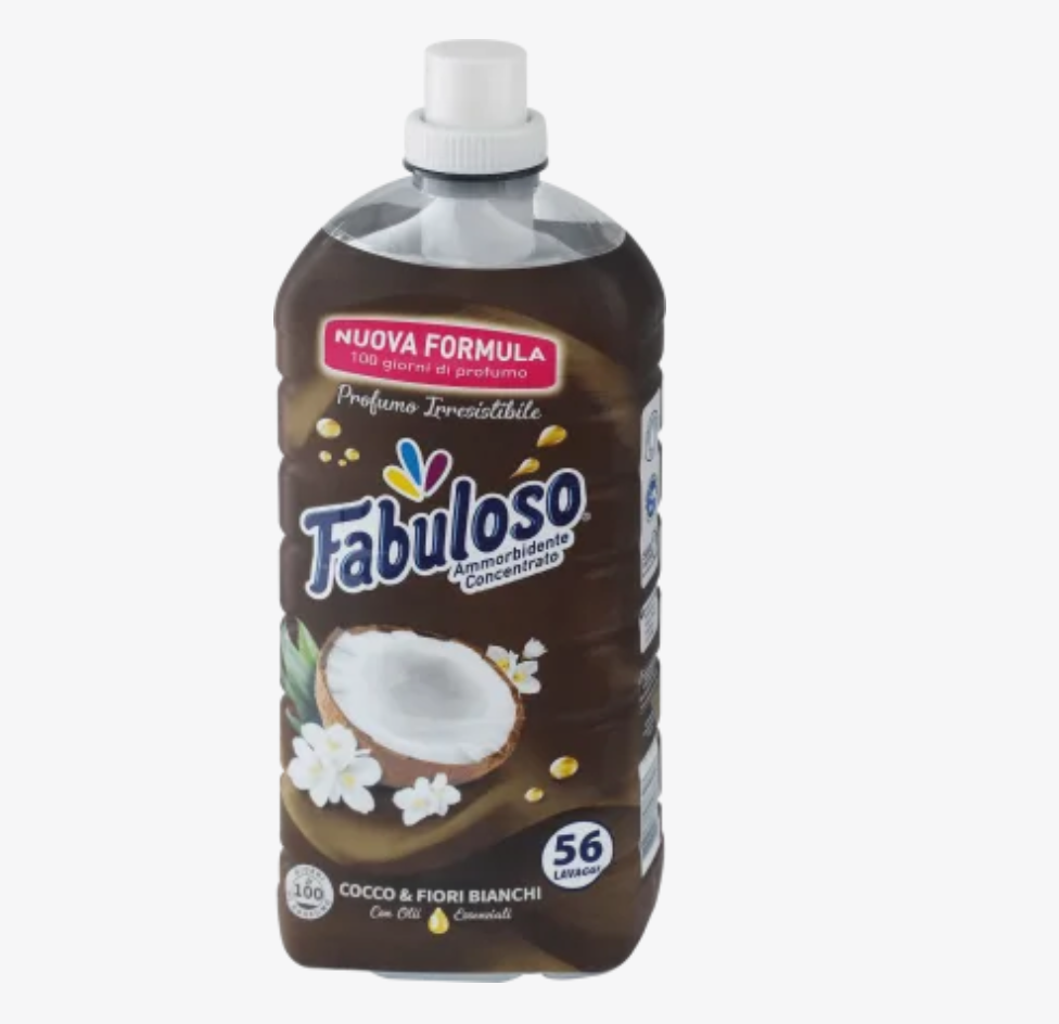 Fabuloso, Konzentrierter Weichspüler, Kokosnuss und weiße Blüten, 53 Waschen