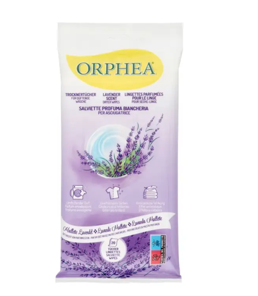 ORPHEA, Lavendel-Trocknertücher, 20 x 4 g