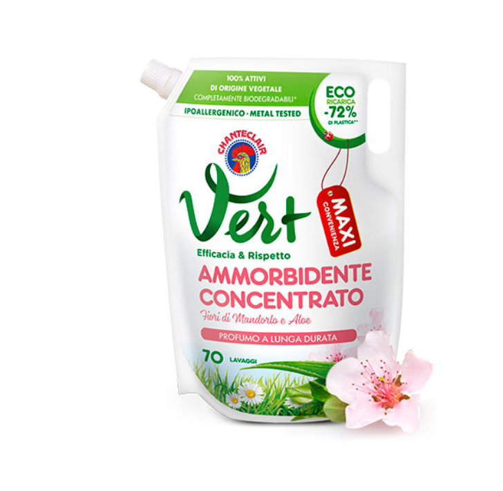 CHANTECLAIR Vert, Konzentrierter Weichspüler,Mandel und Aloeverablüten, 70 Waschen