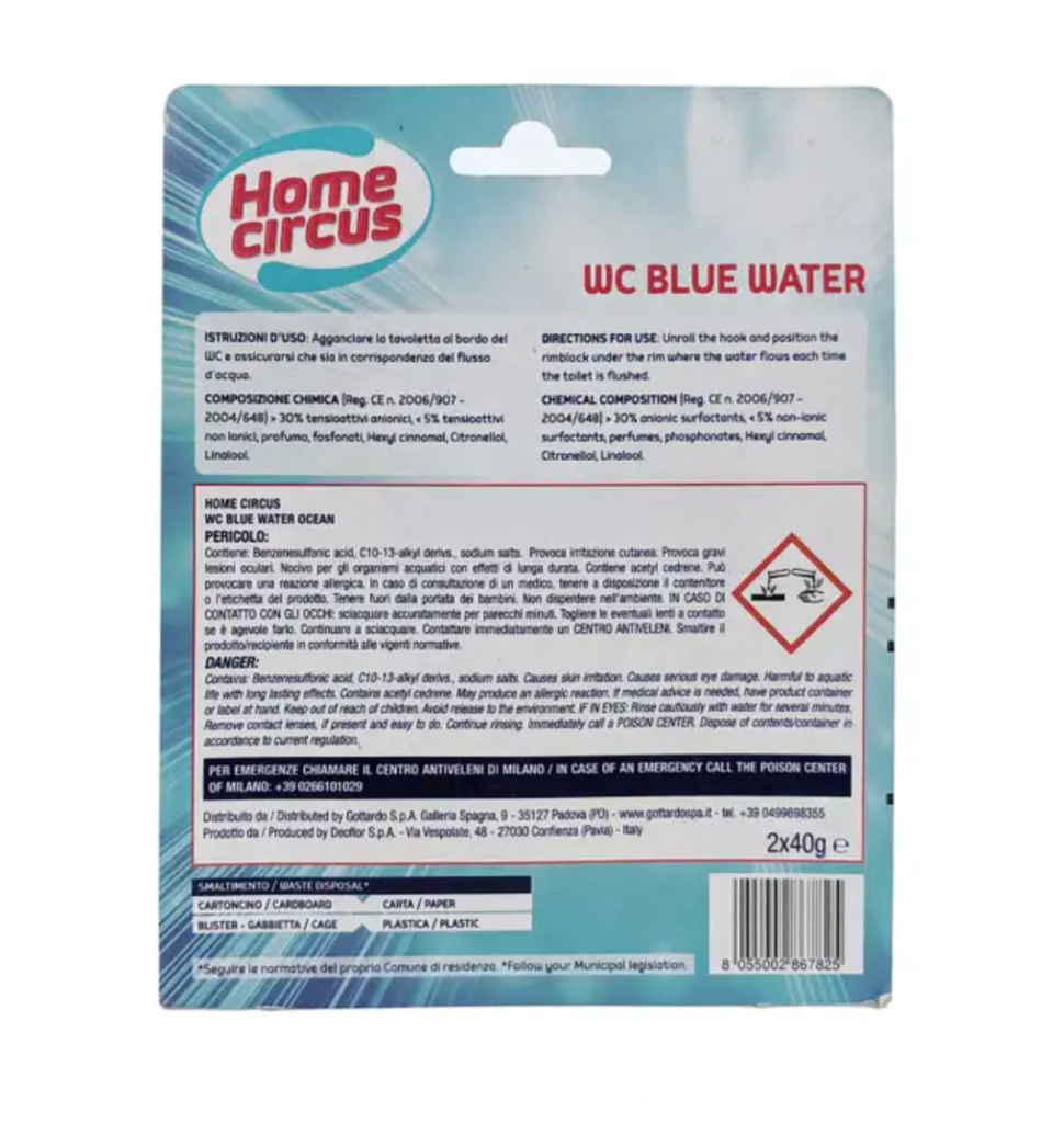 Home Circus, WC-Einhänger, 4 in 1 Blaues Wasser, 2 Stück