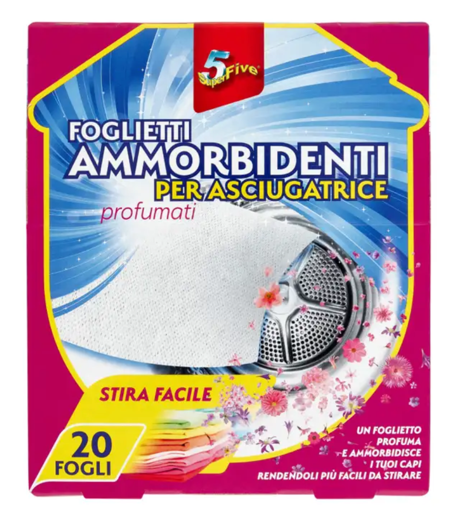 Super Five, Tücher für den Trockner, mit Duft, 20 Stück