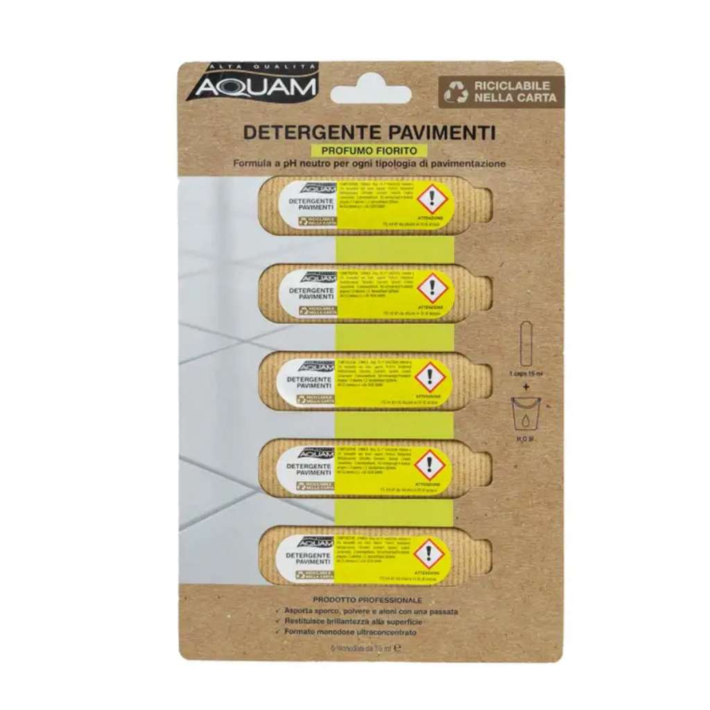 AQUAM,  Bodenreiniger, Blumenduft,  15ml x 5pcs