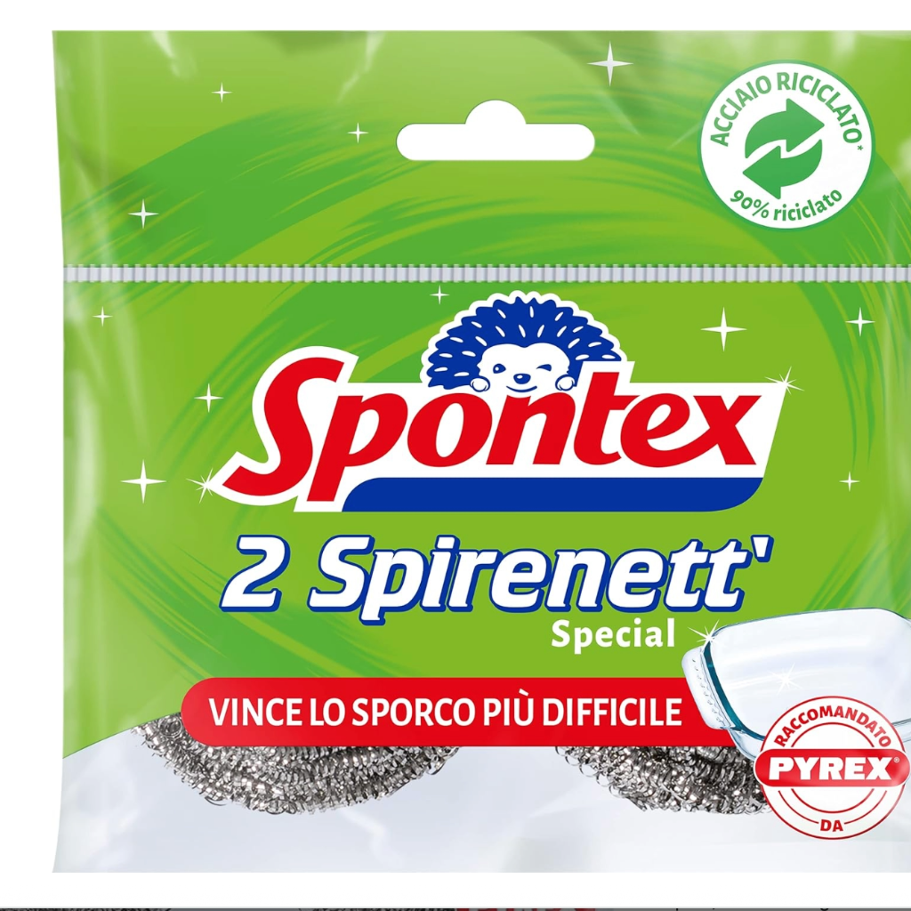 SPONTEX Spirenett, Stahlschwamm, 2 Stück