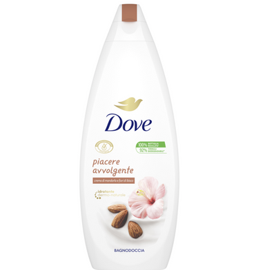 DOVE, Schaumbad mit Mandelcreme und Hibiskusblüten, 600 ml