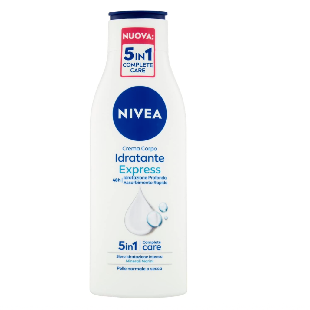 NIVEA,  Feuchtigkeitsspendende Körpercreme Express 48h Normale oder Trockene Haut, 250ml