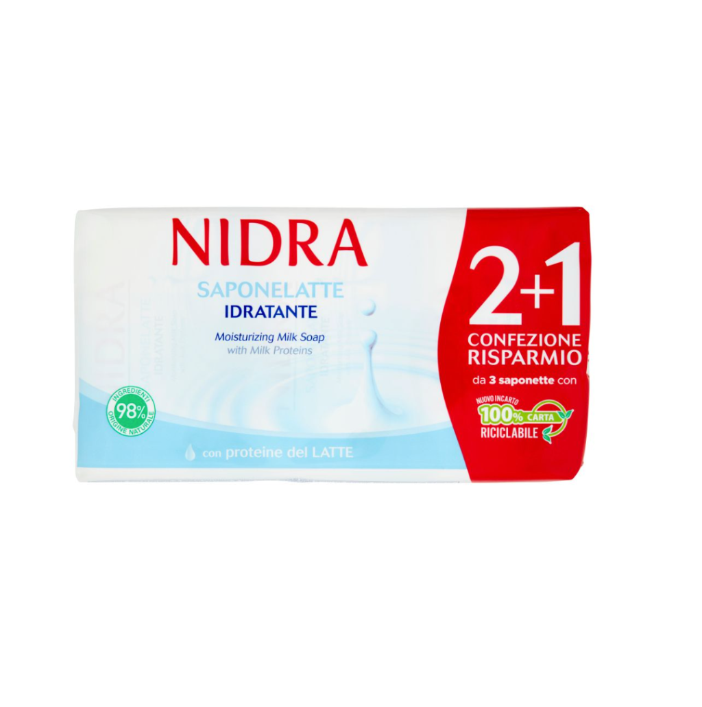 NIDRA, Feuchtigkeitsspendende Milchseife 2+1, 3x90gr