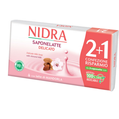 NIDRA,Seife mit Mandelmilch, 2+1, 3x90gr