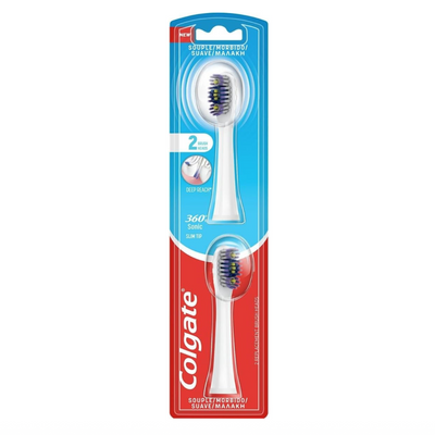 COLGATE - Colgate Sonic Refill 360° Medium, 2 Bürstenköpfe - Optimale Zahnreinigung