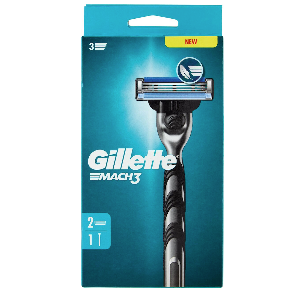 GILLETTE, MACH 3, Rasierer mit 2 austauschbaren Klingen