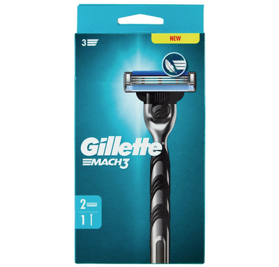 GILLETTE, MACH 3, Rasierer mit 2 austauschbaren Klingen