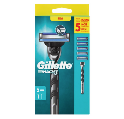 GILLETTE MACH 3, Rasierer mit 5 Ersatzklingen