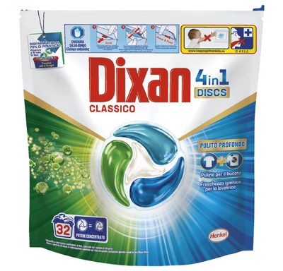 Dixan, 4 in 1 Waschmittel Tabs, Klassisch, 32 Stk.