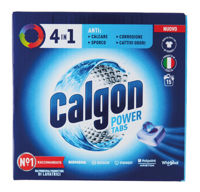 Calgon Original Power Tabs 4in1, Antikalk Waschmaschine, 15 Tabs