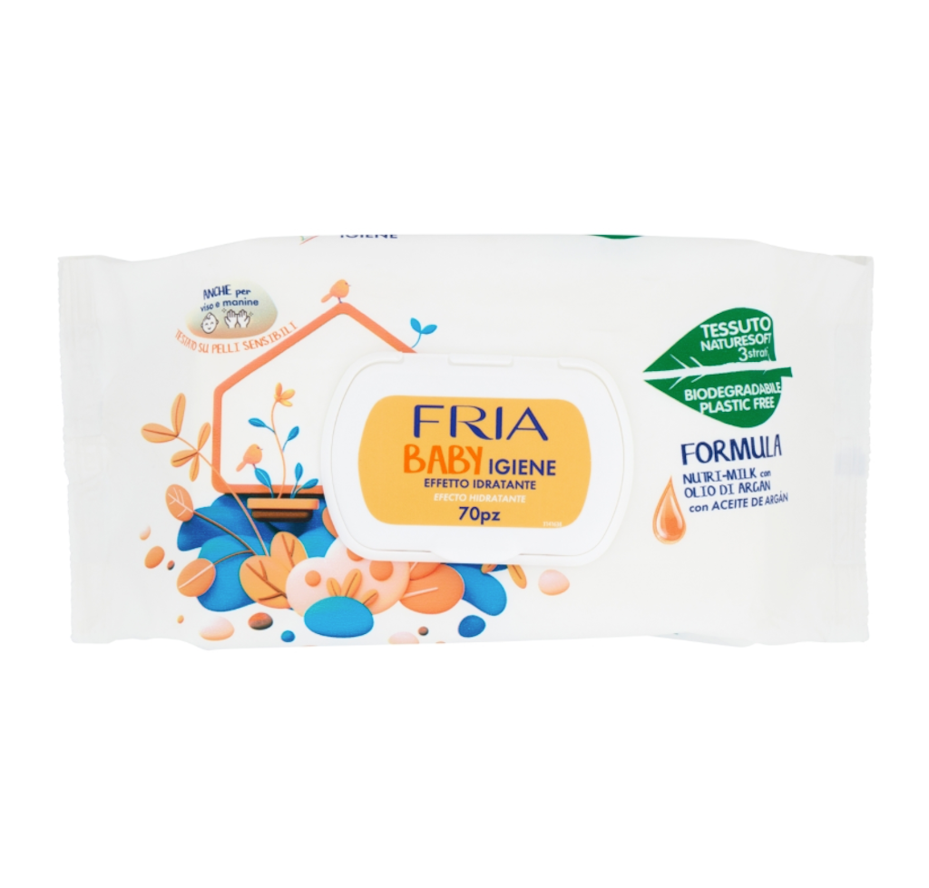 Fria, Nutri-Milk Baby-Feuchttücher, 70 Stk.