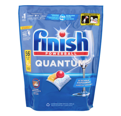 Finish, Powerball Quantum All-in 1 Geschirrspülertabs Zitrone, 56 Stk.