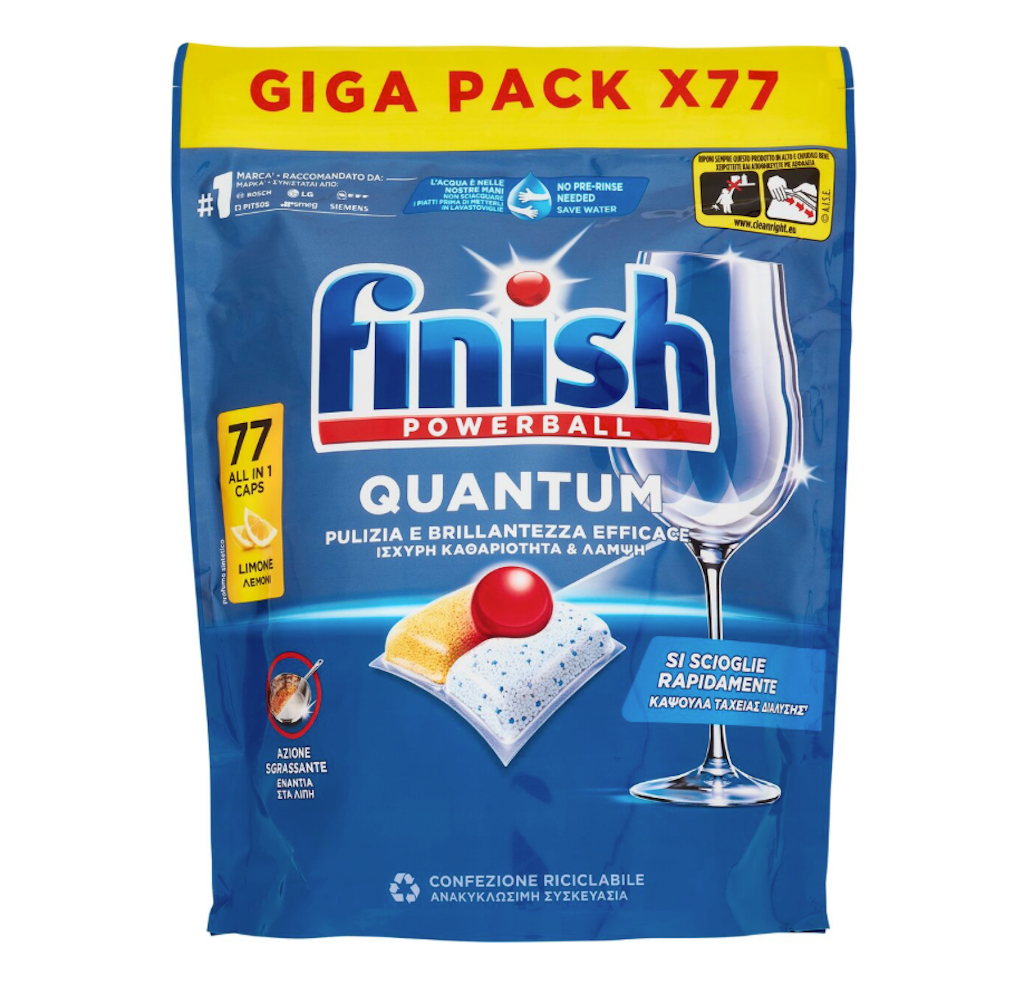 Finish, Powerball Quantum All-in 1 Geschirrspülertabs Zitrone, 77 Stk.
