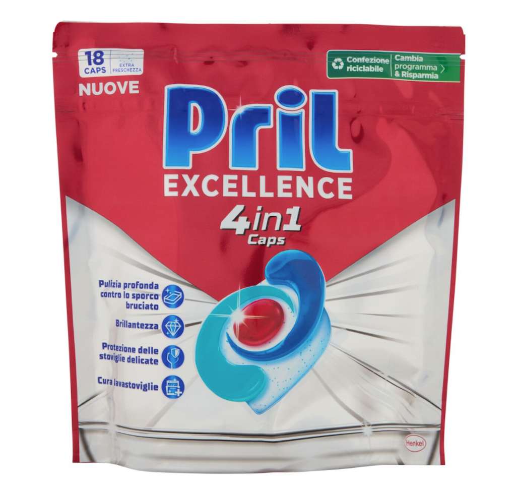 Pril, Excellence 4in1, Geschirrspülertabs, 18Stk.