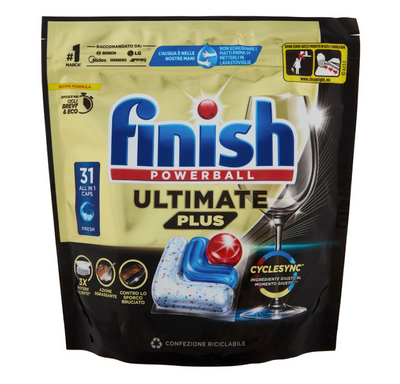 Finish, Powerball Ultimate Plus, Geschirrspülertabs Fresh, 31/48 Stk.