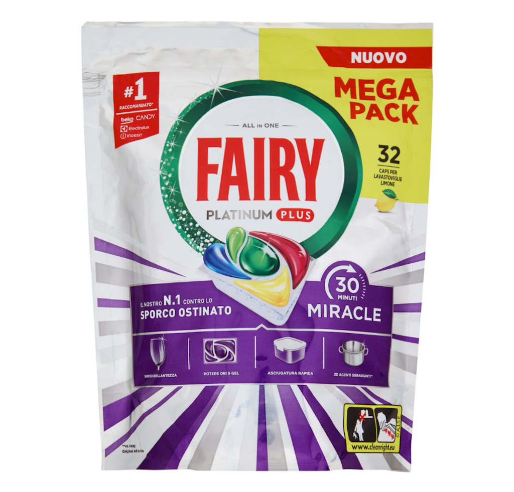 Fairy, Platinum Plus Miracle All in 1, Geschirrspülertabs, 32 Stk.