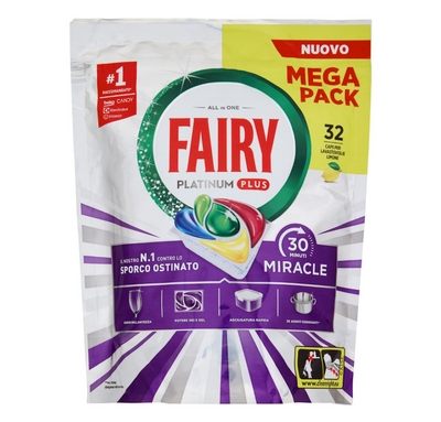 Fairy, Platinum Plus Miracle All in 1, Geschirrspülertabs, 32 Stk.