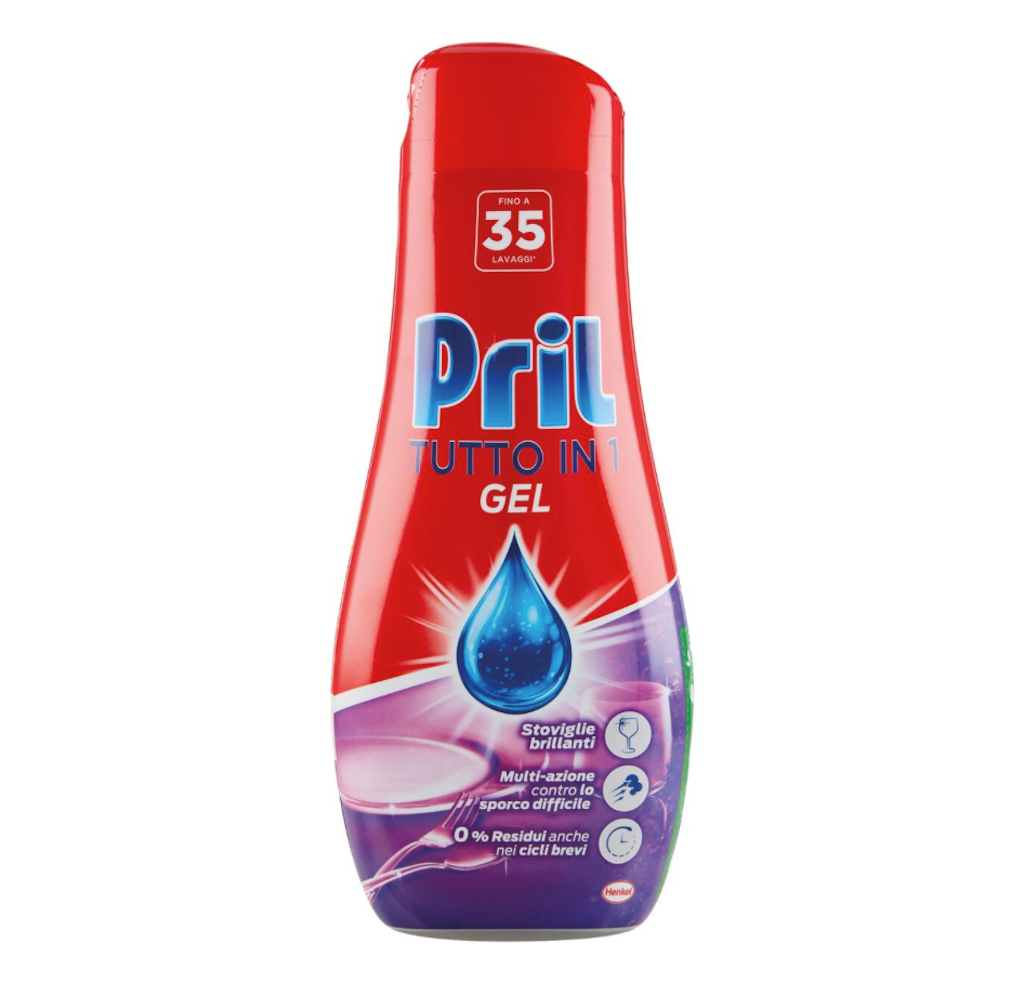 Pril Tutto in 1 Power Gel, Geschirrspülgel, Klassisch/Zitrone & Lime, 35 Wäschen