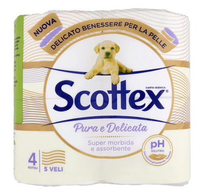 Scottex, Wc Papier, 5 Lagig, 4 Rollen