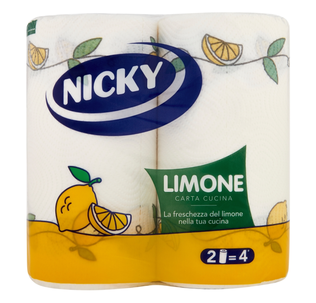 Nicky, Asciugatutto, Zitrone, Haushaltspapier, 2 Rollen
