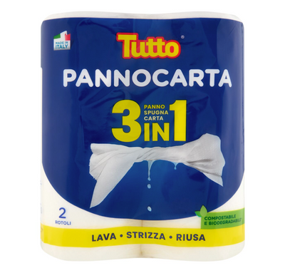 Tutto, Pannocarta, 3 in 1, Frotteetuch, 2 Rollen