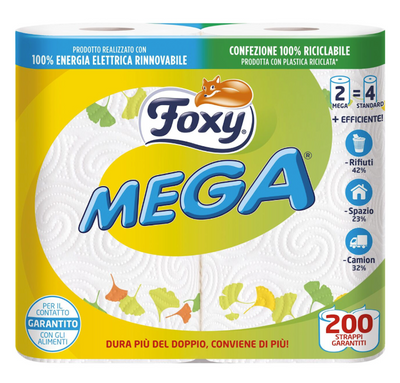 Foxy Mega, Haushaltspapier, 2 Maxi Rollen