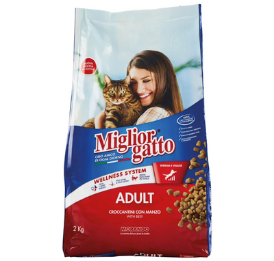 Miglior Gatto, Katzenfutter mit Rindfleisch und Leber, 2 kg